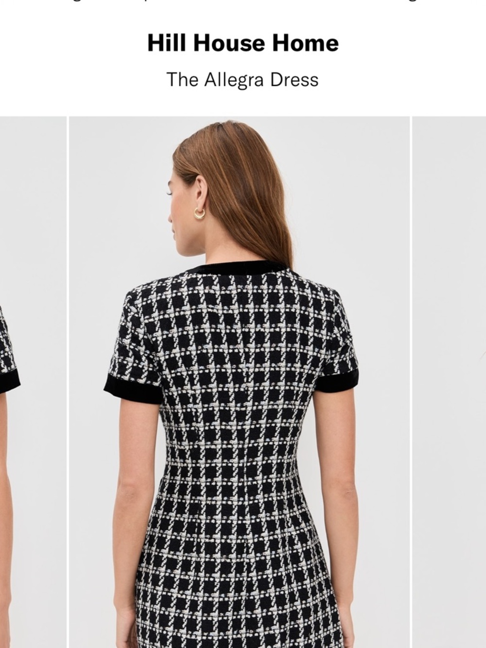 Hill House The Allegra Dress in Black and White Houndstooth